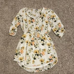 White Dress with Floral Print